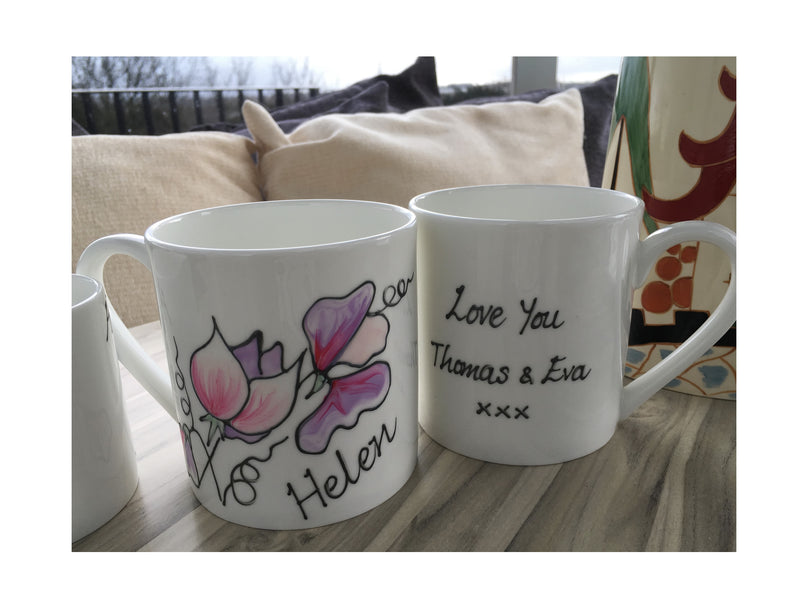 Sweet Pea Fine Bone China Mug 1 pint