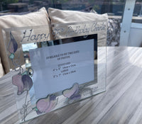 95th Birthday Gift Photo Frame: Landscape (Sweet Pea)