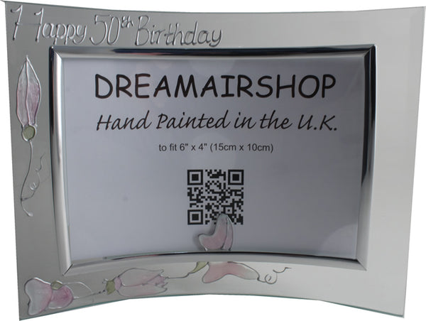 Personalised 50th Birthday Gift Photo: Frame Landscape (Sweet Pea)