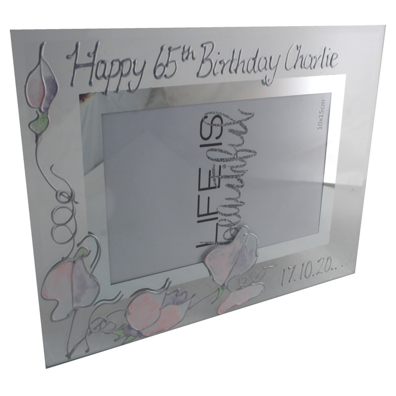 Personalised 65th Birthday Gift Photo Frame: Landscape