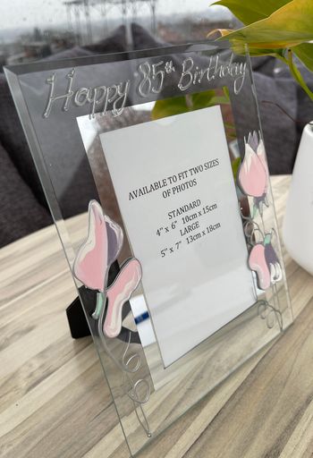 85th Birthday Gift Photo Frame: Portrait (Sweet Pea)