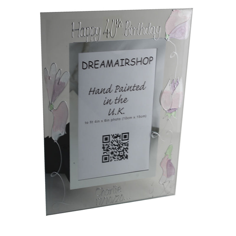Personalised 40th Birthday Gift Photo: Frame Portrait (Sweet Pea)