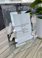 80th Birthday Gift Photo Frame: Portrait (Sweet Pea)