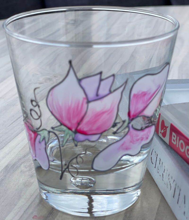 Sweet Pea Water Bubble Drinking Glass