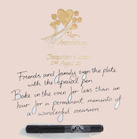 1st Wedding Anniversary Signature Plate: (Flower/Sq)