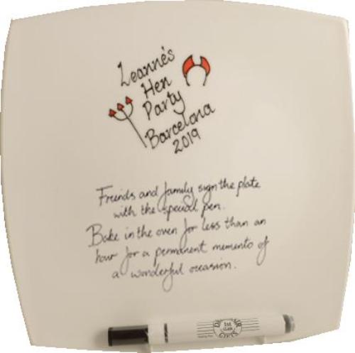 Personalised Hen Party Square Signature Plate 