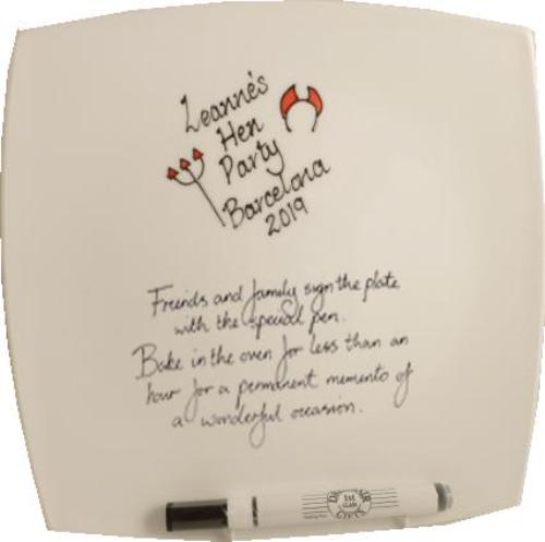 Hen Party Gift Signed/ Sealed Plate: Square