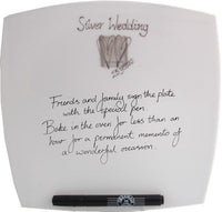 25th Wedding Anniversary Signature Plate: (Hearts/Sq)