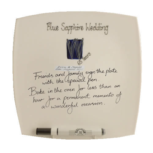 65th Wedding Anniversary Signature Plate: (Hearts/Sq)