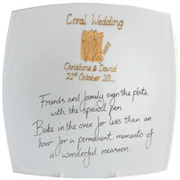 35th Wedding Anniversary Plate: (Hearts/Sq) Signature