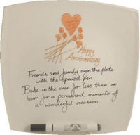 35th Wedding Anniversary Signature Plate: (Flower/Sq)