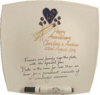 Personalised 45th Wedding Anniversary Plate: (Flower/Sq) Signature