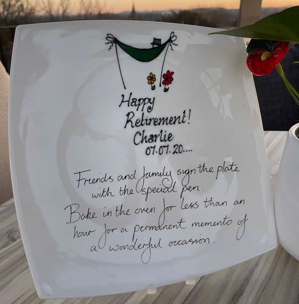 Retirement Gift Signed and Sealed Plate (Square)