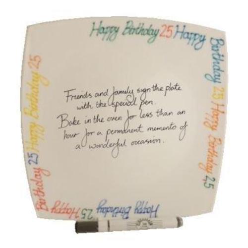 25th Birthday Gift Square Plate Brights