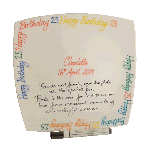 Personalised 25th Birthday Square Plate
