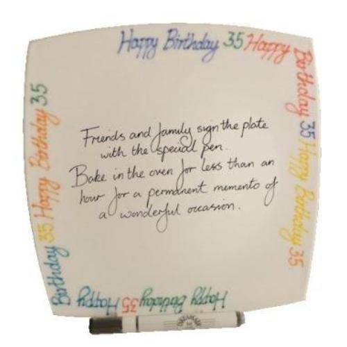 35th Birthday Gift Square Plate Brights