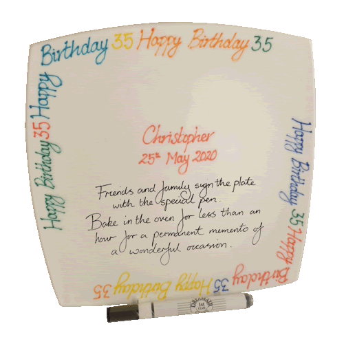 Personalised 35th Birthday Square Plate