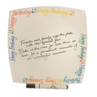 45th Birthday Gift Signature Plate: Square (Brights)
