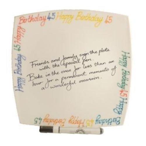45th Birthday Gift Signature Plate: Square (Brights)
