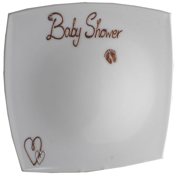 Baby Shower Gift Signing Plate: Copper with Crystals