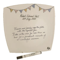 Naming Day Gift Signature Plate: Square Bunting