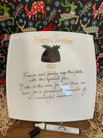 Xmas Pudding Gift Signature Plate: Sq