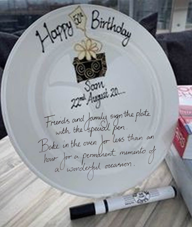 Personalised 50th Birthday Plate  Glass Birthday Box