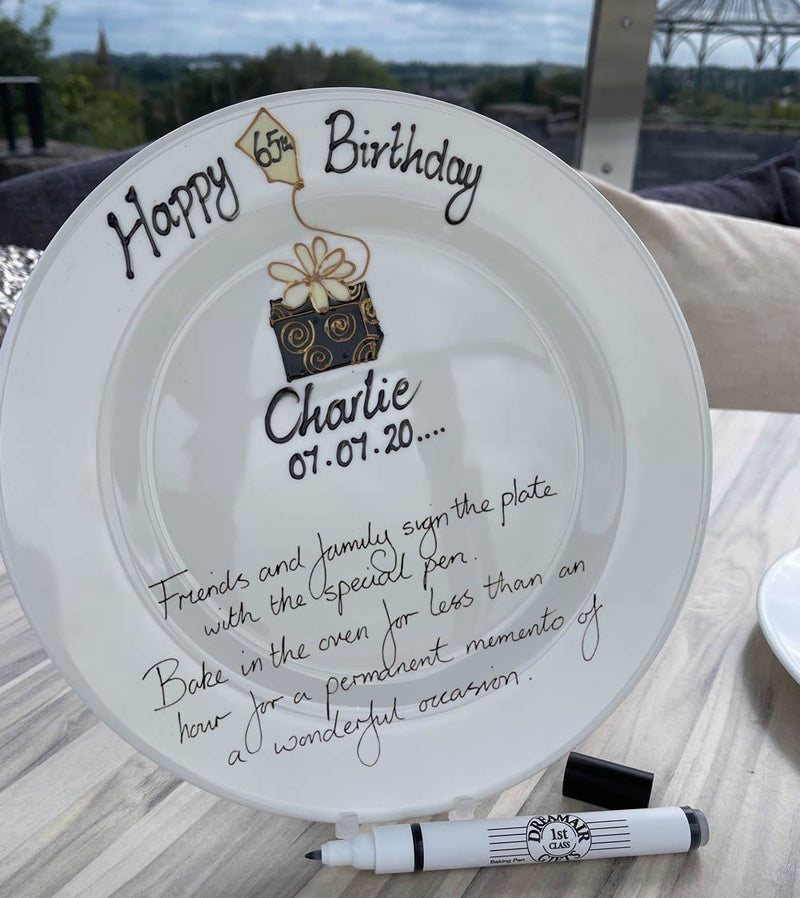 40th Birthday Gift Signature Plate: Round (Box)