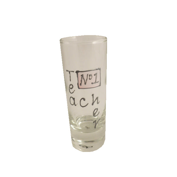 Teacher Design Gift Shot Glass: (Pink)