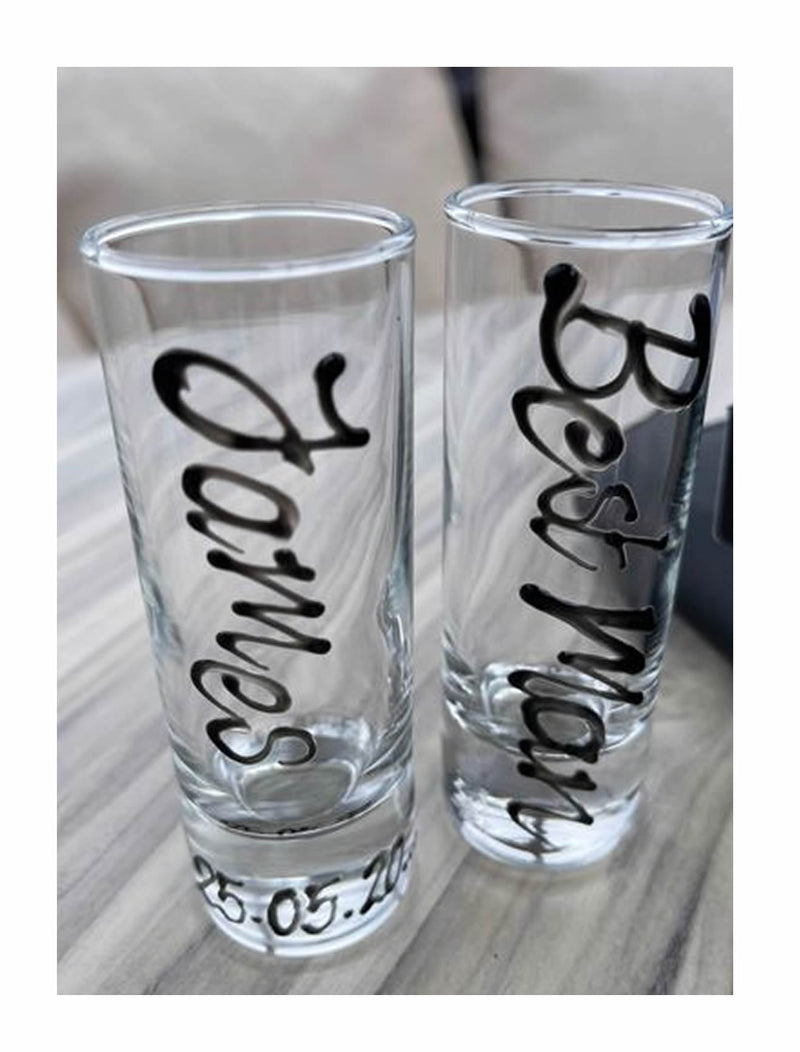 Personalised Best Man Drinking Tall Shot Glass