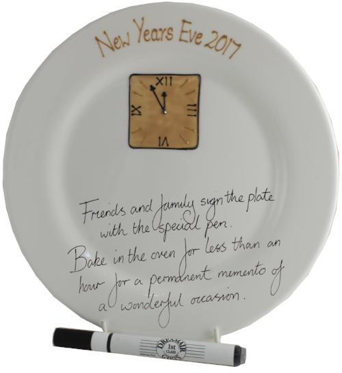 New Year Eve Round Signature Plate