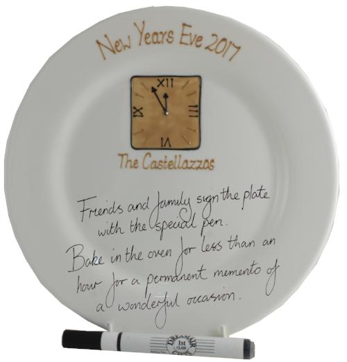 Personalised New Year Eve Round Signature Plate