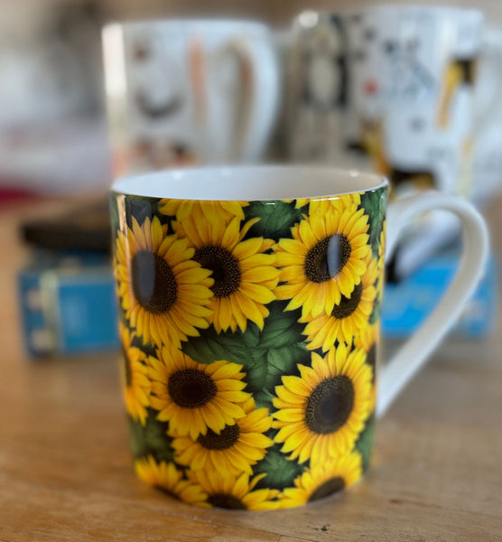 1 Pint Fine Bone China Large Mug Sunflower