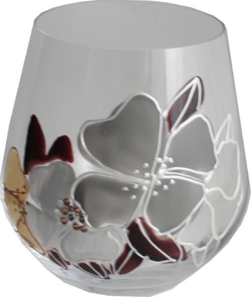 Stemless Red Wine Glass/Tumbler: Titanium Crystal Luxury with Crystals