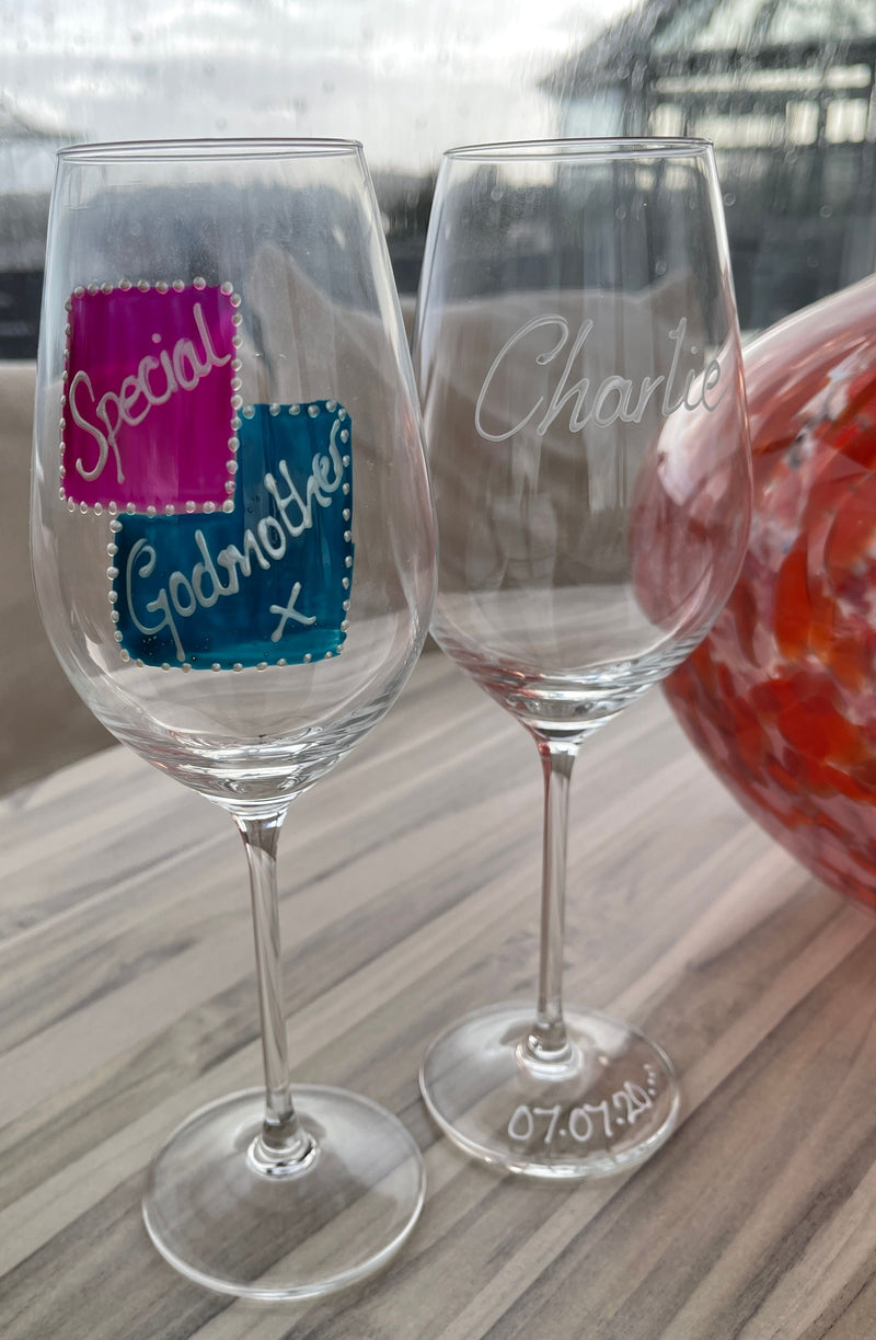 Personalised Special Godmother Wine Glass