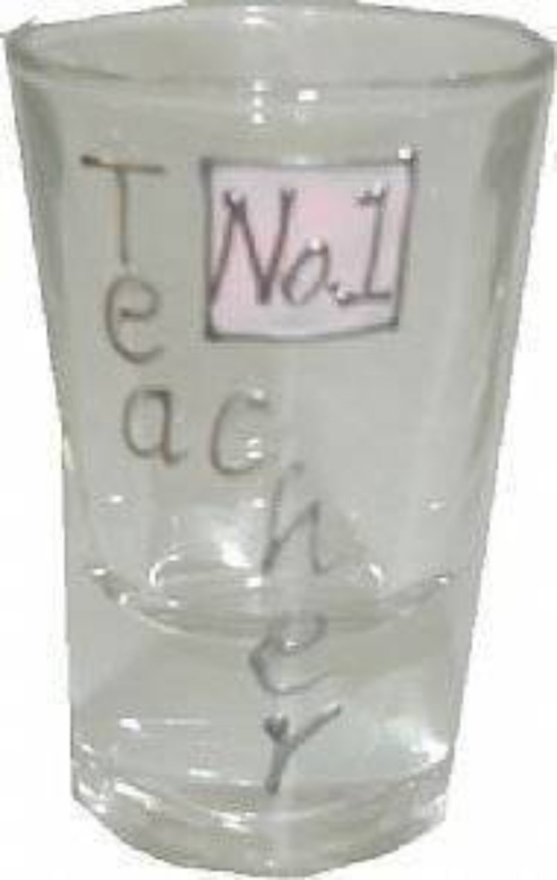 Teacher Gift Drinking Shot Glass: Sml (Pink