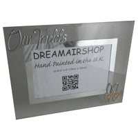 Our Triplets Gift Photo Frame Landscape: Silver with crystals