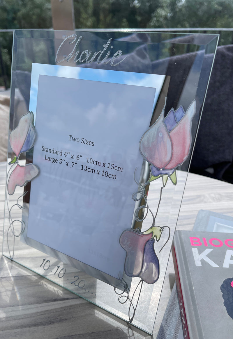 Personalised Sweet Pea Photo Frame Portrait