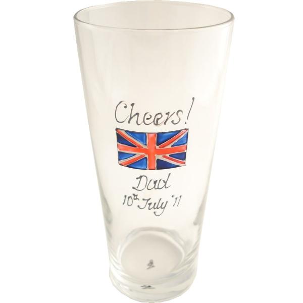 Personalised Union Jack Gift Pint Glass: