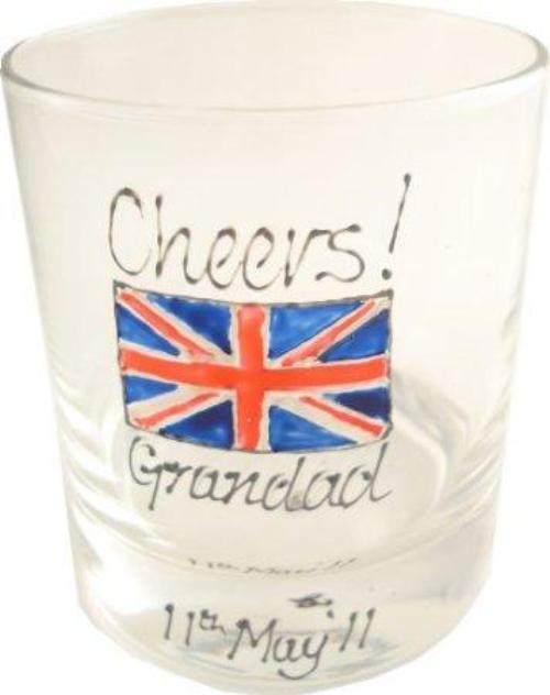 Personalised Union Jack Whisky Glass 