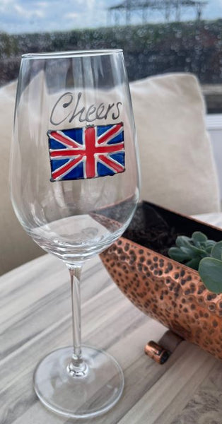Union Jack Gift Wine Glass: