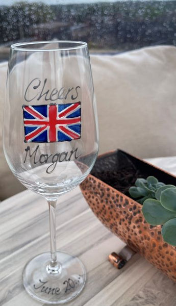 Union Jack Gift Wine Glass: