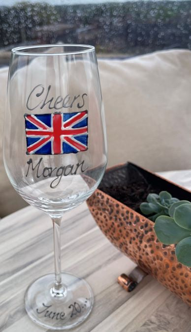 Union Jack Gift Wine Glass: