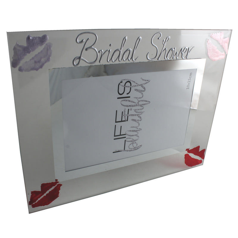 Bridal Shower Gift Photo Frame: Landscape (Lips)