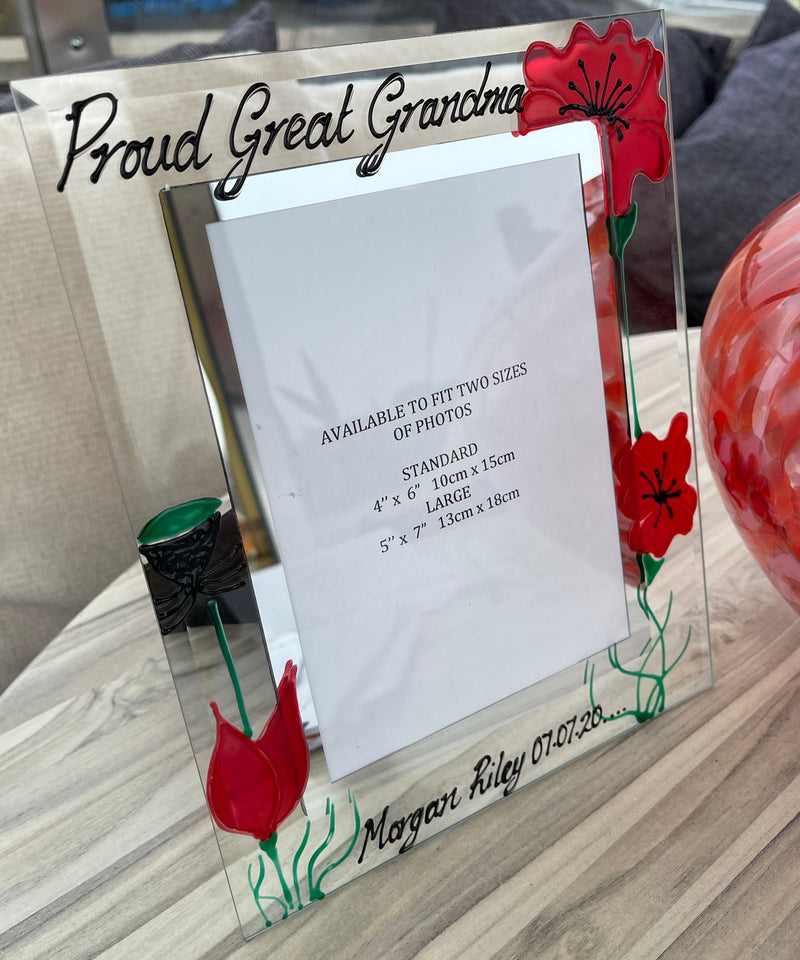 Personalised Proud Great Grandma Portrait Picture Frame Poppy 4"x6" or 5"x7" 