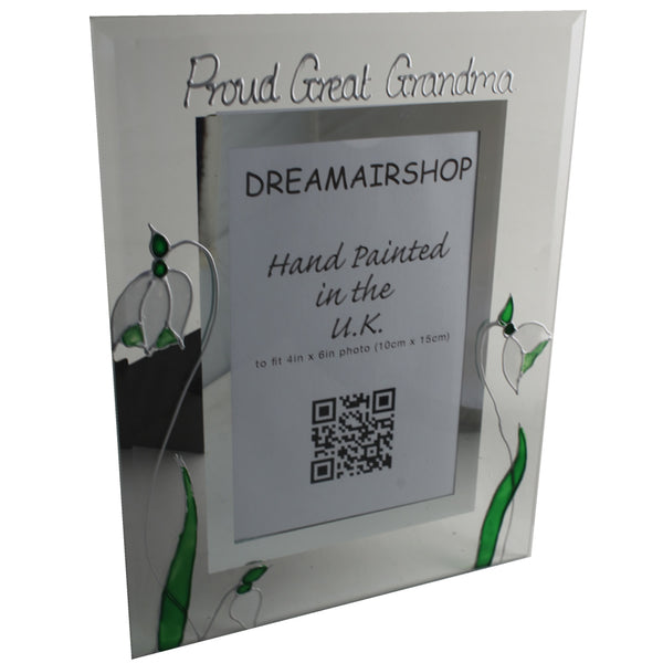 Proud Great Grandma Photo Frame: Portrait (Snowdrop)