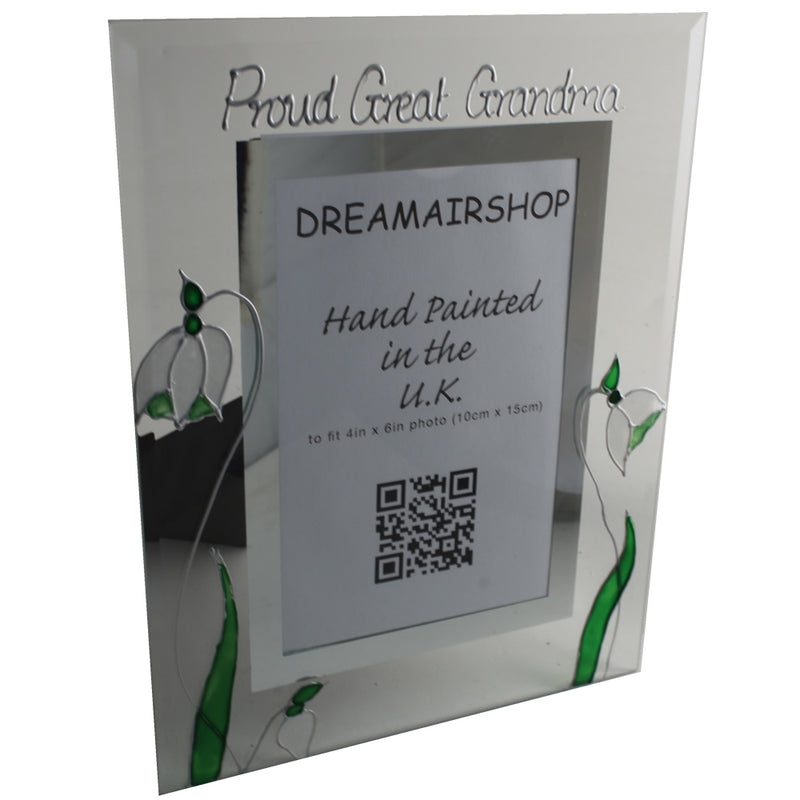Proud Great Grandma Photo Frame: Portrait (Snowdrop)