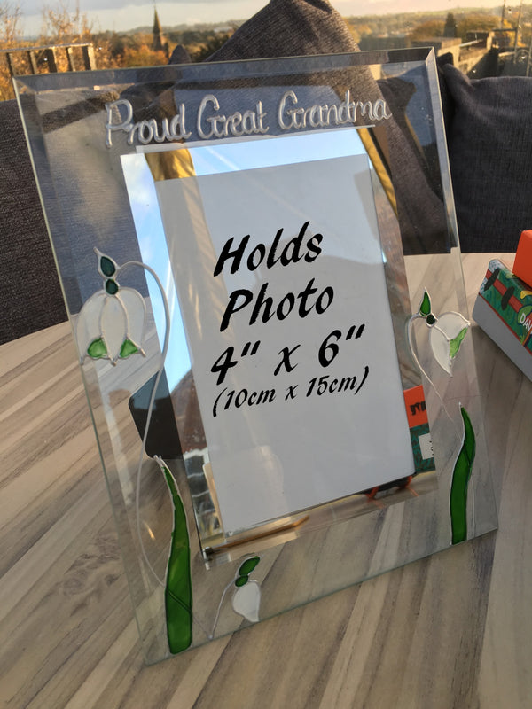 Proud Great Grandma Photo Frame: Portrait (Snowdrop)