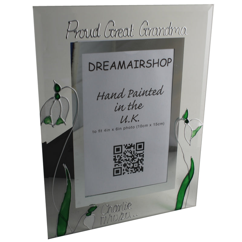 Proud Great Grandma Photo Frame: Portrait (Snowdrop)