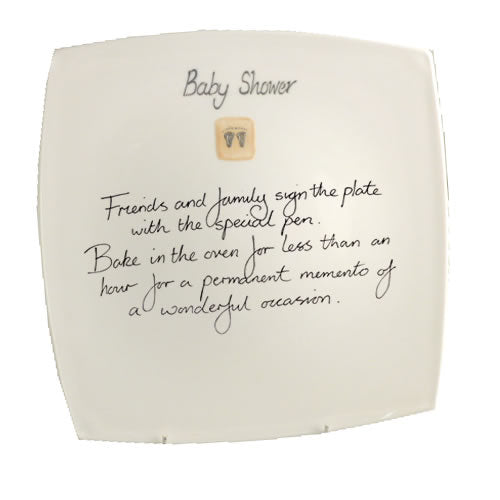 Baby Shower Square Plate (Cream Feet) 